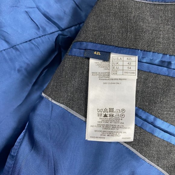 Brooks Brothers Regent Fit Blazer Sport Coat Men's 42L Fits 40 L Gray Barberis - Picture 8 of 15